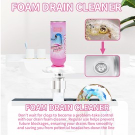 Yugou Foaming Drain Cleaner, Sink Cleaner and Deodorizer, Drain Clog Remover for Kitchen Sinks, Shower Drains, Tubs (2pcs)