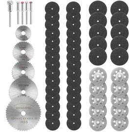 Cutting Wheel Set Compatible with Plastic 60pcs for Rotary Tool, HSS Circular Saw Blades 5pcs, 2Size Resin Cutting Discs 40pcs, 545 Diamond Cutting Wheels 10pcs