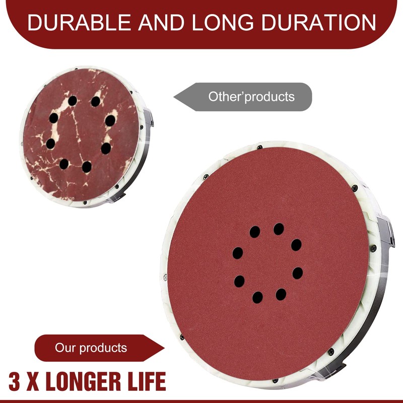 Awutzut 9 inch Sanding Discs 100 Grit 8 Holes Hook