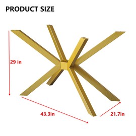 Modern Table Base Black 29" Metal Dining Table Legs with Suction Cups, Desk Base for Marble,Glass,Wood Top, Furniture Legs for Coffee Table, End Table, Home,Kitchen, Office (Gold)