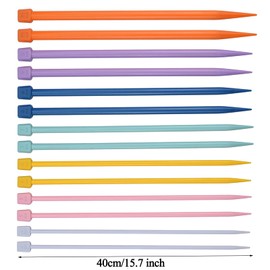Coopay 14 PCS Knitting Needles 4 mm-10 mm, Single Pointed Plastic Knitting Needles Set Extra Long Straight Knitting Set 15.75in, Multicolored Sweater Needle Set Knitting Kit for Beginners