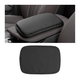 Bittwee Car Armrest Seat Box Cover, Universal Leather Comfortable Breathable Waterproof Automotive Center Console Cushion Pad Protector, Vehicle Decor Accessories Universal for SUV Truck RV（Black）