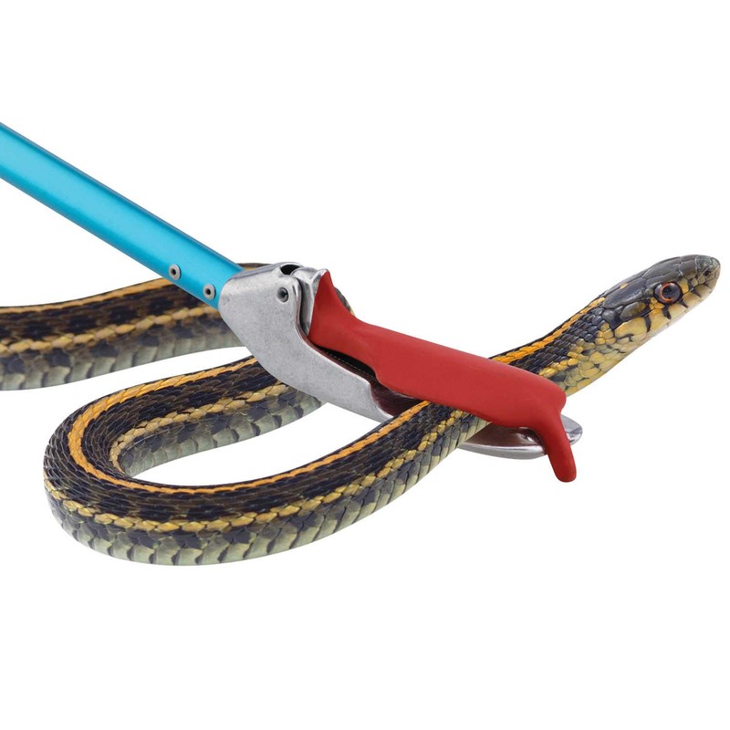 Midwest Gloves 40"L Heavy-Duty Snake Handling Tongs, Blue, Aluminum, Stainless