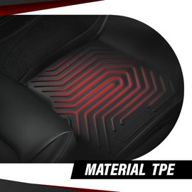 CHEDA TPE Floor Mats Cargo Liners All-Weather Protection Compatible with Honda CRV 2023 2024 2025(Include Hybird) 1st & 2nd & 3rd Row 4PCS