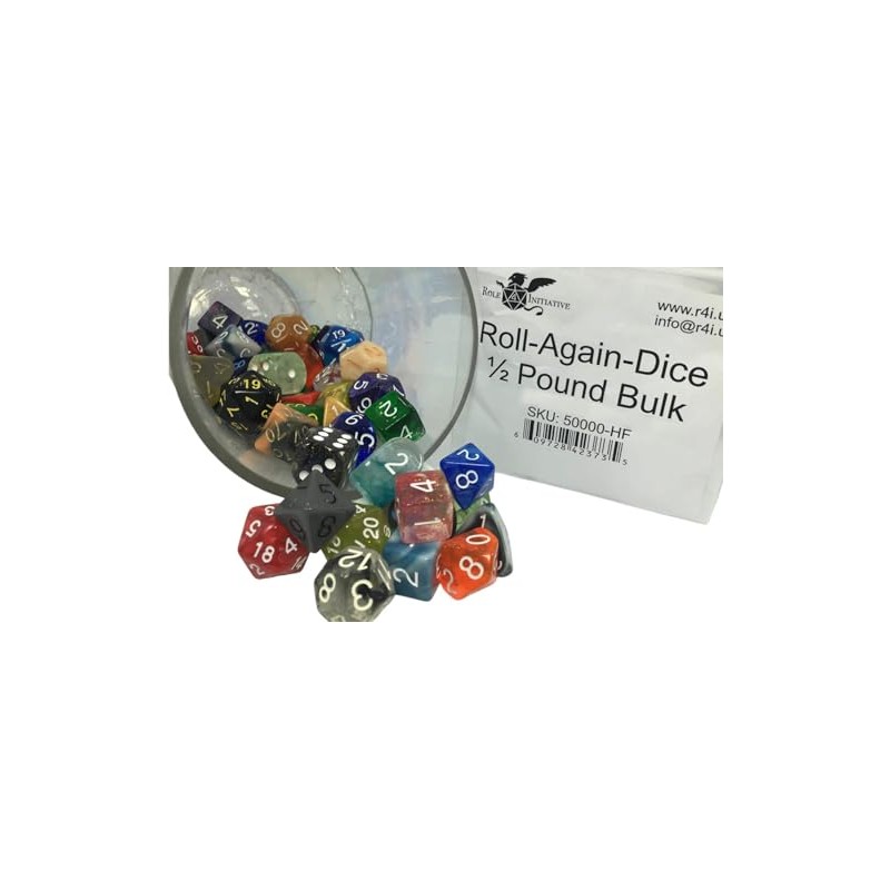 Roll Again Bulk Dice - in assorted colors, shapes, and