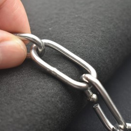 Bytiyar 1/8 inch(3mm) Wire Diameter Stainless Steel Safety Chains 20 inch Long Link Rings Light Duty Coil Chain for Hanging Pulling Towing, 1/8"x 20" (2Pcs)