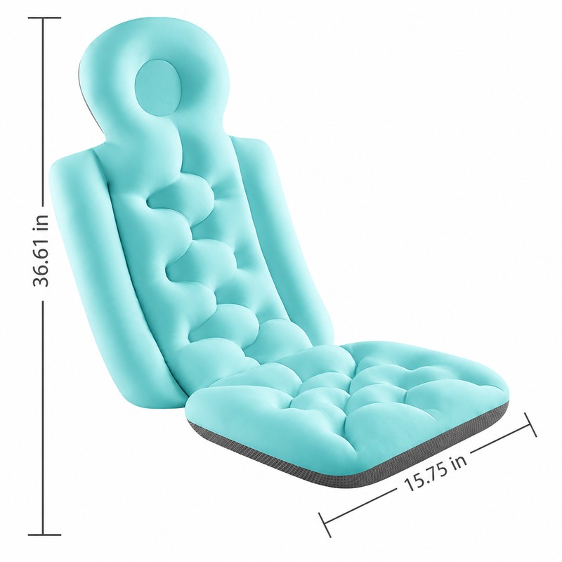 Full-Length Bath Pillow with Attached Seat, Neck & Back Support