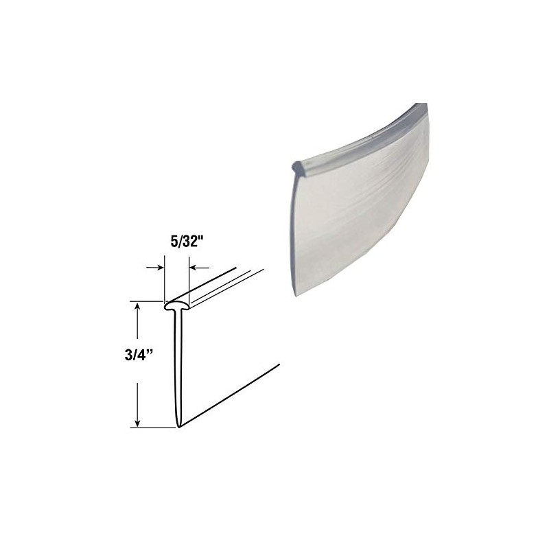 Gordon Glass® Clear 3/4" Half-Round Type Shower Door Bottom Seal