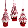 Kurt S. Adler Candy Swirl Tree in Santa Bucket Ornaments,