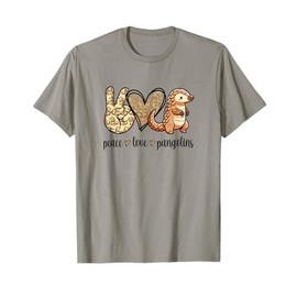 Peace Love Endangered Pangolin Lover T-Shirt