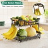 OKZEST 2-Tier Fruit Basket for Kitchen Counter with Banana Hangers,