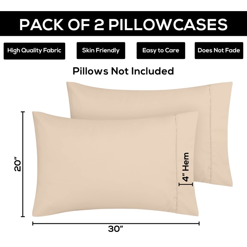 Utopia Bedding Queen Pillow Cases - 2 Pack - Envelope