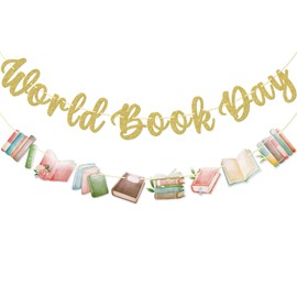 World Book Day Banner, Book Lovers Banner, World Book Day Party Decorations, Glitter Book Themed Party Decor