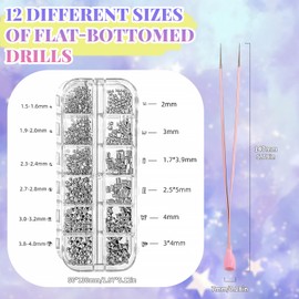 BOROLA 12 Grids Different Shapes Nail Art Sparkling Rhinestones Kit Set with Double Ended Tweezers for Exquisite Nail Decor, DIY Crafts, Clothing, Phone Decorations, Makeup etc.