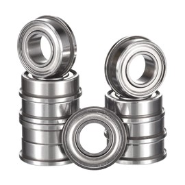 HiPicco FR1810ZZ Flanged Ball Bearing, ID 5/16" x OD 1/2" x Width 5/32" Miniature Bearings, Double Metal Shielded Deep Groove Bearings, Pre-Lubricated (GCr15) Chrome Steel 10pcs