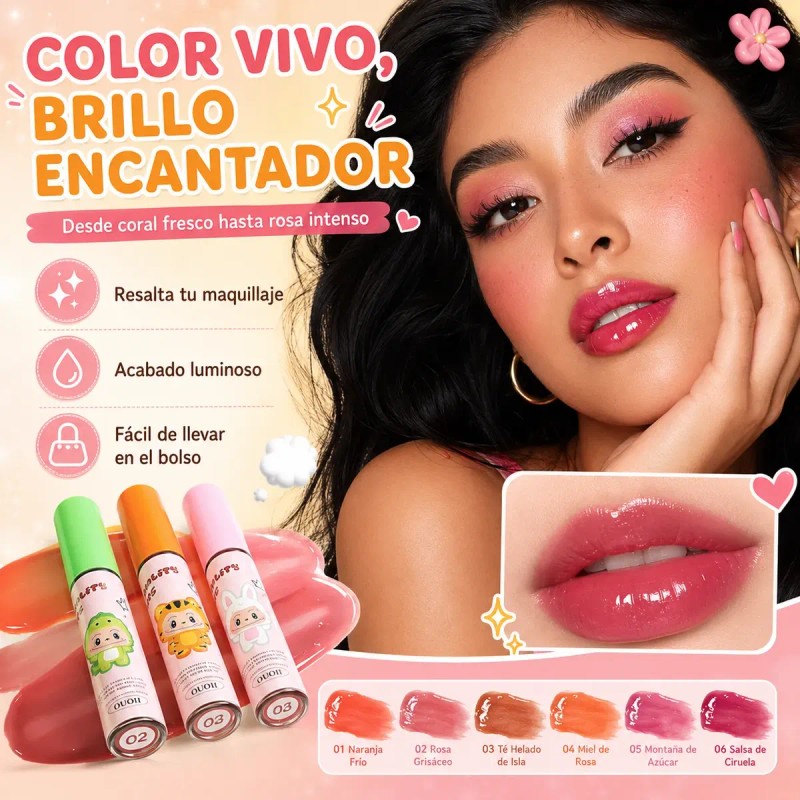 Set De 6 Brillos Labiales Hidratantes Con Acabado Espejo