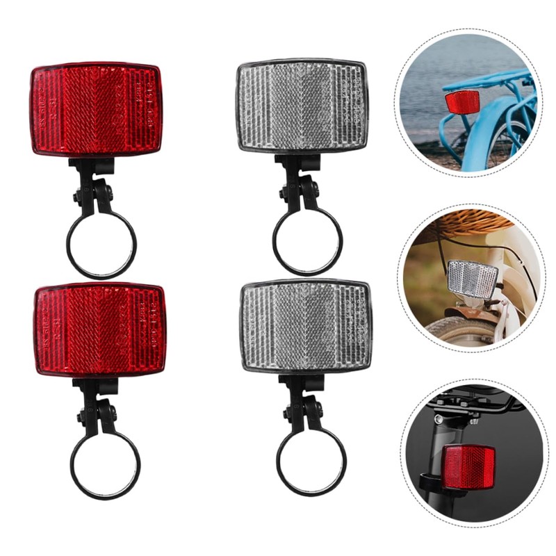 BESPORTBLE Practical Bike Reflective Supplies 4pcs Plastic Reflectors Tail Cycle
