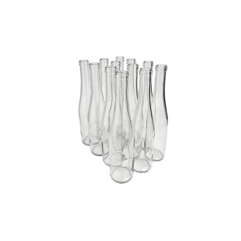 FastRack - 375 ml Clear Hock Liquor Wine Bottles (Pack