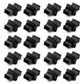 QSFP Dust Cover 40G QSFP+ 100G QSFP28 Fiber Optic Dust Caps Suitable for MPO or MTP Optical Module Port,Black Silicone, 20pc
