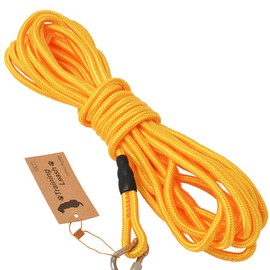 SRT Long Leash, Round Rope, Available In 4 Colors, Lightweight, Floats on Water, Tangle-Resistant, For Medium and Large Dogs, Stretchy, Training Leash, 49.2 ft (15 m), Yellow