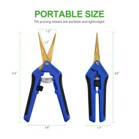 HOMEANING 12 Packs Garden Pruning Shears with Curved Blades Trimming Scissors, Gardening Hand Pruning Snips Titanium Coated Precision Bonsai Pruning Shears, Convenient Flower Cutters(Blue)