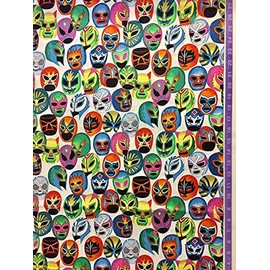 Máscaras de Peleá Lucha Libre Alexander Henry Fabric - by Half Yard, Multi