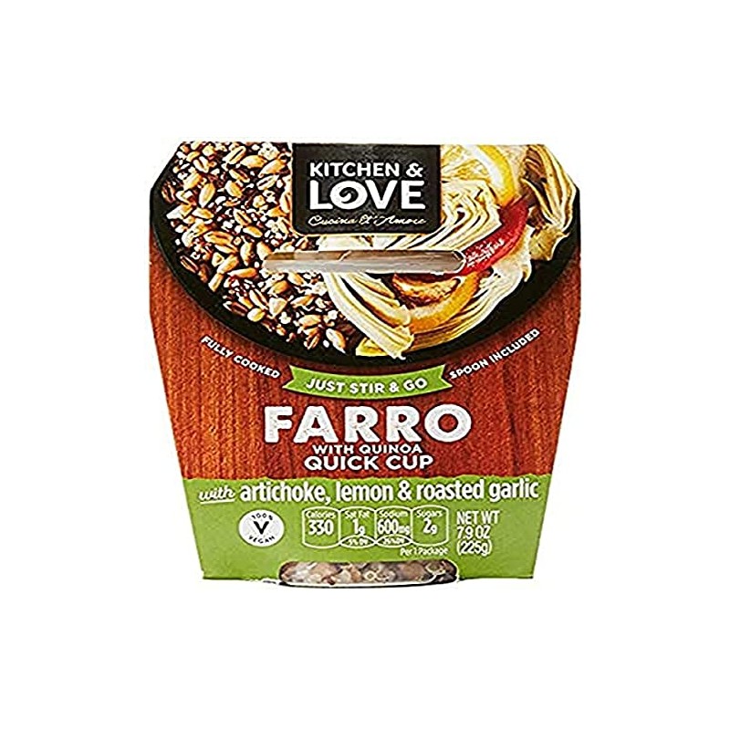 Kitchen & Love Artichoke, Lemon, and Roasted Garlic Farro Quick