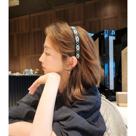 Burnaby Slim Black and White Diamond Hairband / 버나비 슬림 블랙 앤 화이트 다이아몬드 헤어밴드