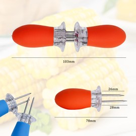INNAL 10 Stück Maiskolben Halter,Fruit Forks,Maiskolbenhalter-Sets,Maiskolben Spieße,Maiskolben Spieß,Maisnadel aus Edelstahl für Grillen Picknick Kochpartys Küche Camping (Mehrfarbig)