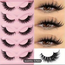 5 Pairs of 10pcs Cat Eye Eyelashes - Fluffy Natural False Eyelashes Extension Makeup - Lash Extensions, Cosmetic Eyelash Extension Eyelash Extensions