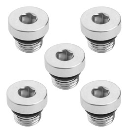 SG Store 5pcs 1/8 Inch Carbon Steel Sealing Plug with Rubber Gasket Inner Hexagonal Water Pipe Plug for Sealing Hydraulic Oil Pumps Pipeline Sealing and Blockage