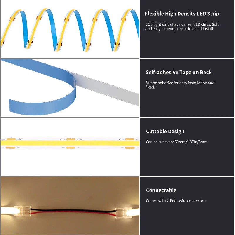 High Quality 24V 6500K COB Smart LED Strip Kit ETL