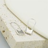 Sterling Silver Padlock Square Safety Pin Hoop Drop Cuff Earrings