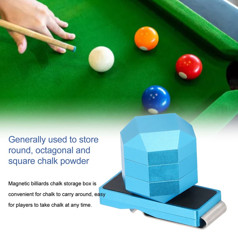 Aluminum Cue Chalk Holder Clip Octagon Universal 3 Layers Billiard