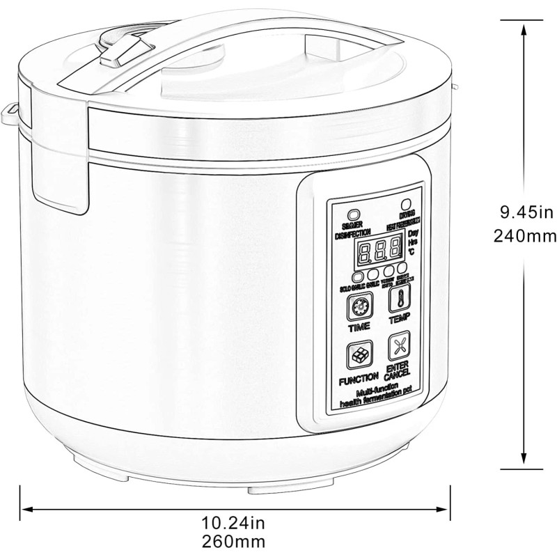 Unbranded 6L Black Garlic Fermenter, Automatic Garlic Fermenting machine, Yogurt