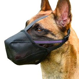 Dog Muzzle - Soft Mesh Muzzle for Small Medium Large Dogs Labrador German Shepherd - Adjustable Puppy Muzzles for Scavenging Biting Licking and Chewing - Allows Panting and Drinking (XS)