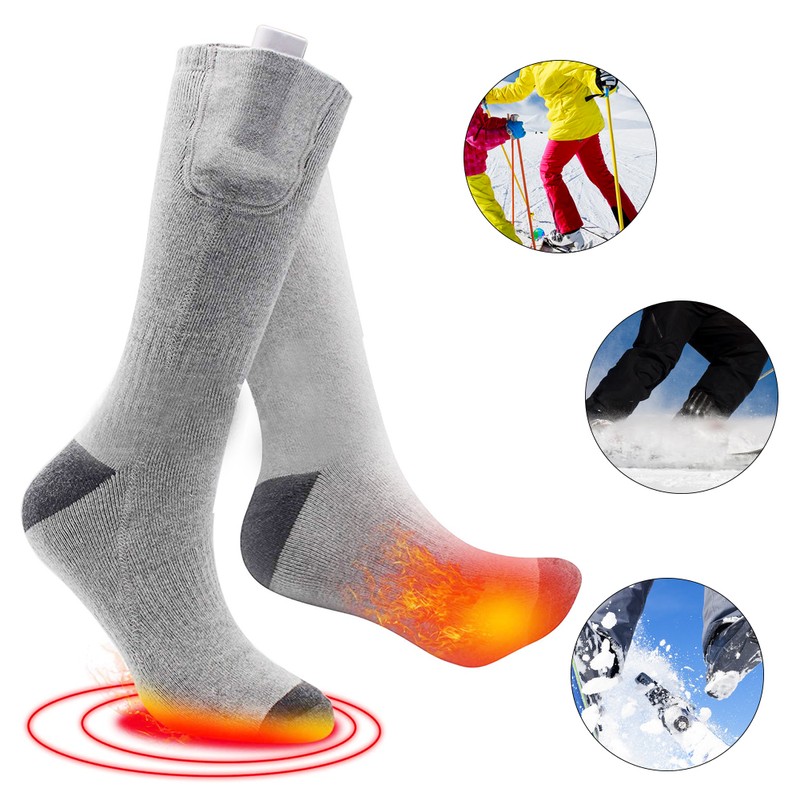 Rechargeable Washable Warm Adjustable Temperature Electric Heating SocksEU Plug 100-240V