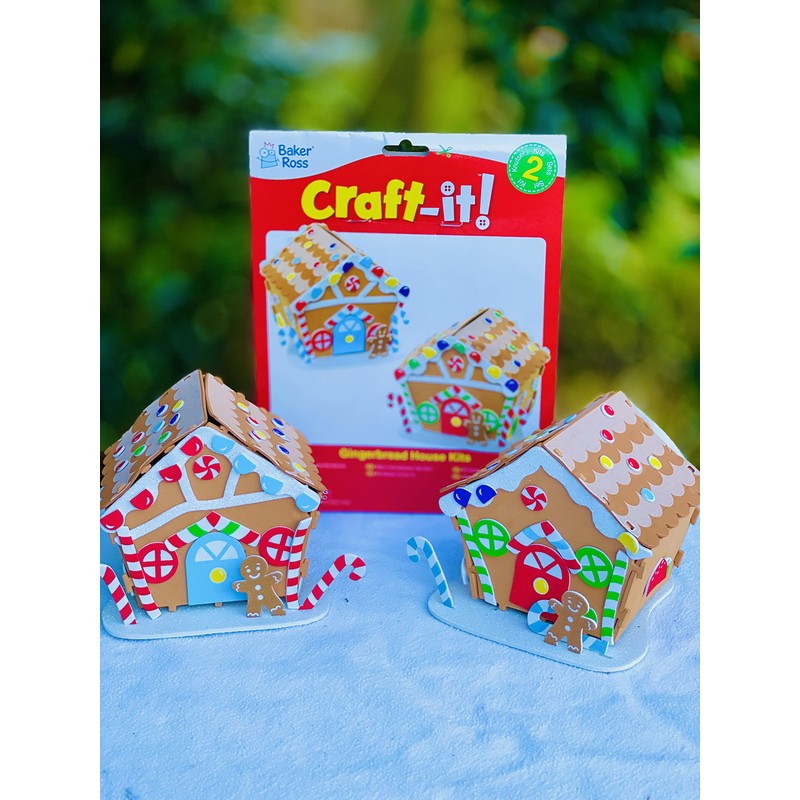 Baker Ross FE937 Gingerbread House Craft Kits - Pack of