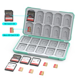 THELIFELICIOUS SD Card Holder Memory Card Case for SD/TF Cards, Memory Storage Organizer for 20 SDXC SDHC and 20 TF Cards