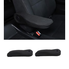 Heutamo Car Front Seat Armrest Covers Compatible with Honda Pilot 2016-2022/Ridgeline 2017-2023/Passport 2019-2023,Black Cloth Fabric Front Seat Armrest Protectors Cover