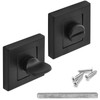 DecorAndDecor Square Escutcheon Thumb Turn Key Rose (Black WC Thumb