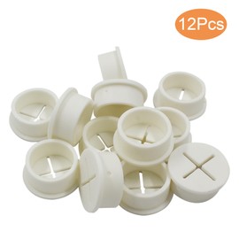 Zorveiio 12 Pack Desk Grommet 1" Cable Cord Grommet Flexible Wire Rubber Grommets for Desk and Furnitures Wire Hole Cover, Effective Cable Management, White