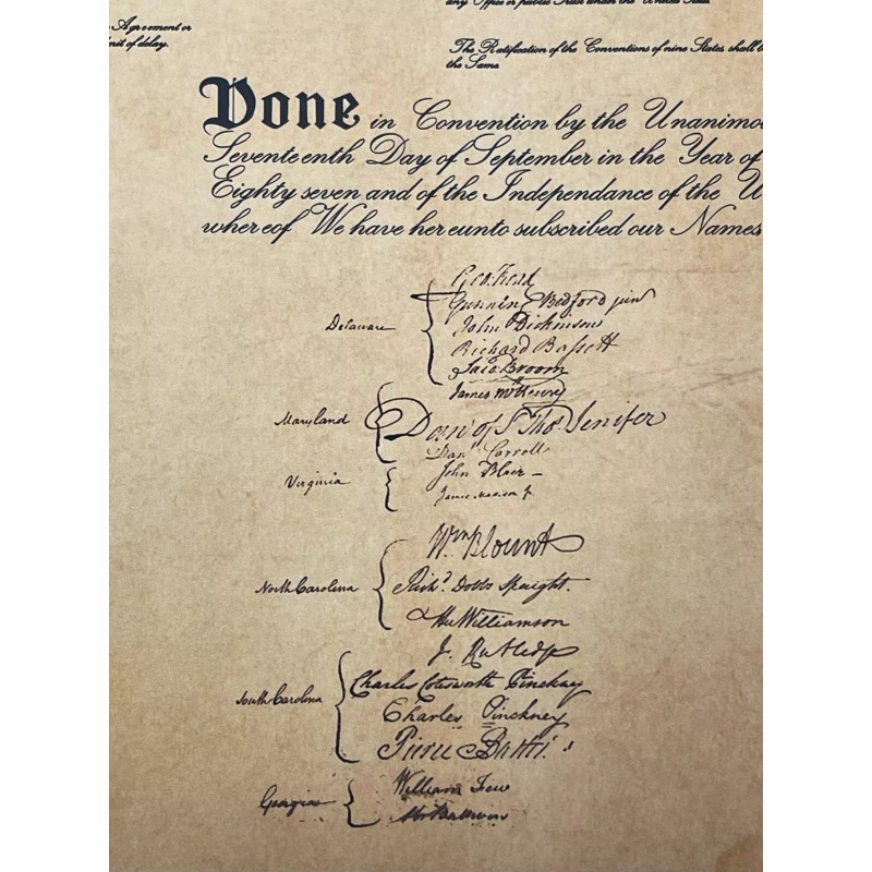 United States Constitution Poster American Constitution Print USA Documents