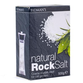 Tidman's Natural Rock Salt | Coarse Crystals | Natural Seasoning | Healthy diet | 500g (Pack of 6)