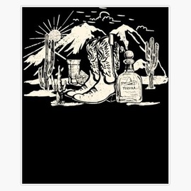 Desert Vintage I Want Tequila Little Time with You Gift Men Bumper Sticker Vinyl Decal 5"