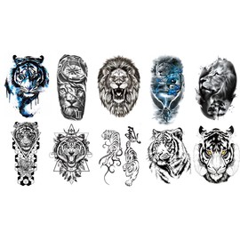 Lion Tattoo Tiger Tattoo Men Tattoo Animal Tattoos Fake Tattoos Festival Tattoos Tiger10