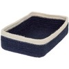 Boston International Navy Blue Jute Guest Napkin Caddy, 9.5" x