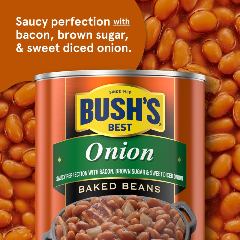 BUSH'S BEST 16 oz Canned Onion Baked Beans, Source of