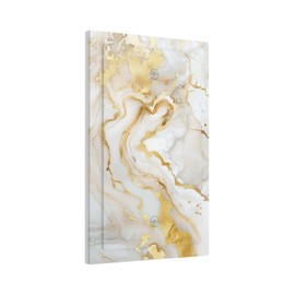 Wmhusu Light Switch Cover Gold/White Marble Abstract Modern Luxury Wall Plate Cover 1 Gang Blank No Device Decorative Outlet Covers Electrical Switchplate for Bathroom Bedroom Decor