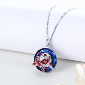 MOPOPOK Cardinal necklace for Women Cardinal Crystal Pendant 925 Sterling Silver Cute Animal Pendant for Birthday Graduation Christmas Gift